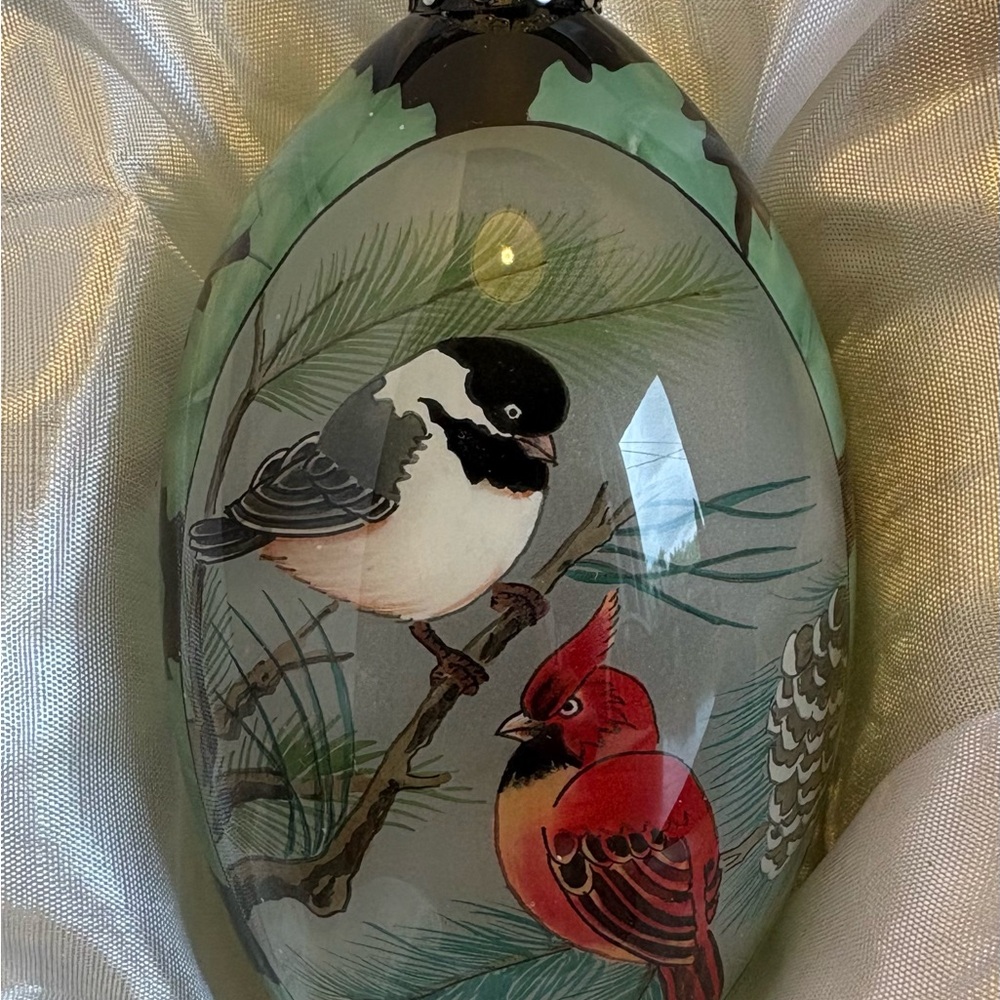 Old World Christmas Glass Ornament Birds Cardinal Goldfinch Blue Jay Chickadee